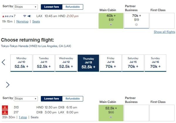 Alaska Airlines MileagePlan LAX to HND
