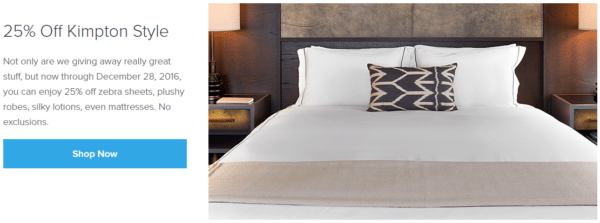 best hotel beds 25 percent off Kimpton Style