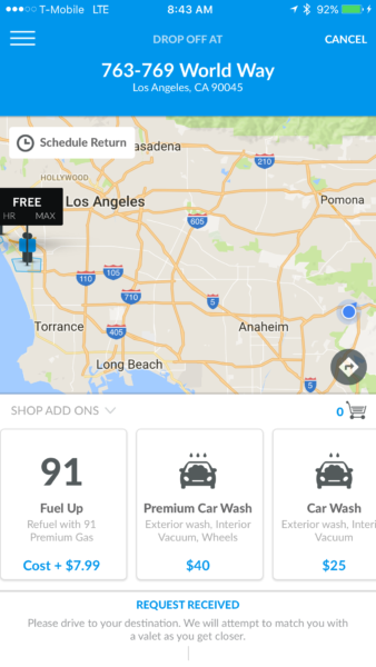 LUXE Valet Parking GPS map