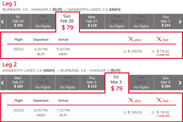 JetSuiteX Burbank to Mammoth Mountain for $79 each way