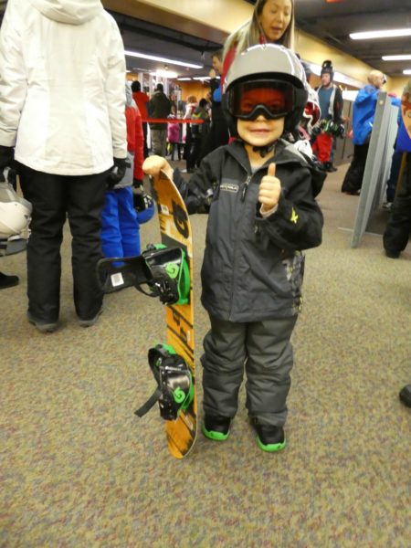 Mammoth Mountain Timmy ready for first snowboard lesson 2000px