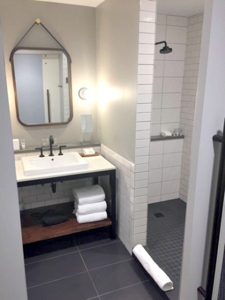 The Hewing Hotel Itasca King bathroom