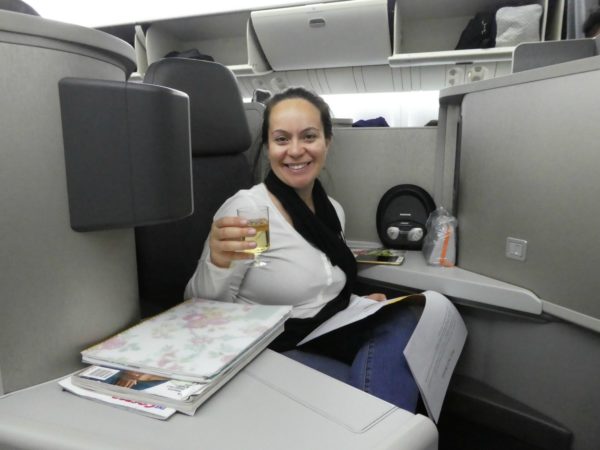 Anna in business class LHR to LAX