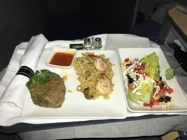 American Airlines Business Class A330 CLT-BCN meal2