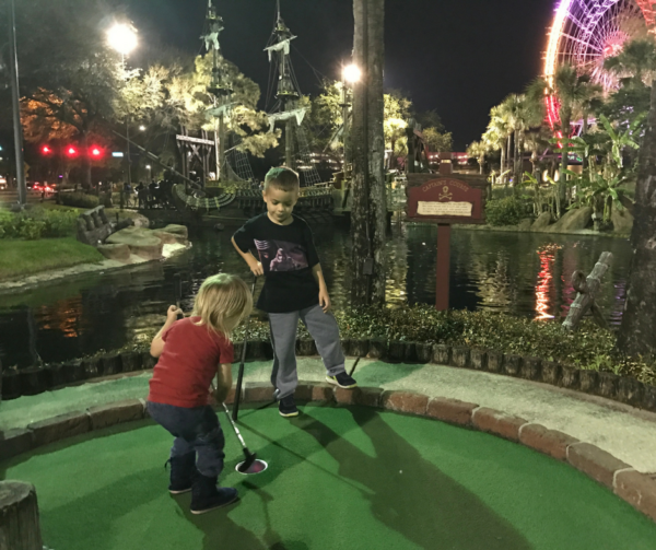 Best Things To Do in Orlando that aren't Disney. Pirate's Cove Adventure Golf Timmy and Scarlett