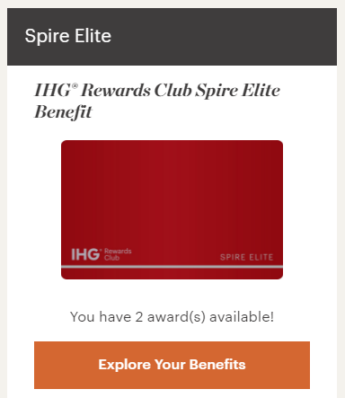 IHG Spire Elite awards surprise