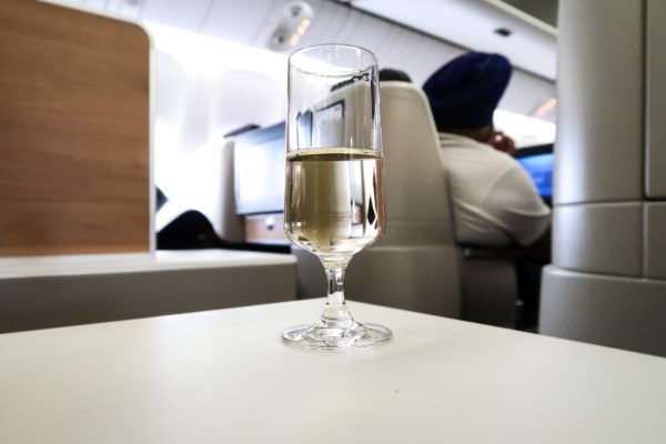 Swiss Air Business Class 777-300ER Swiss Air Champagne