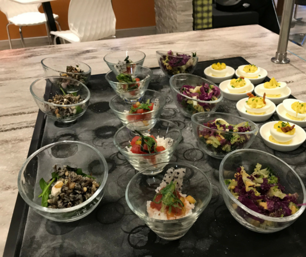 Reno Airport Escape Lounge salad poke and eggs