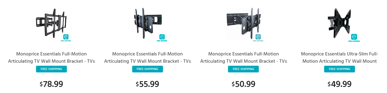 Monoprice Essentials TV wall mounts