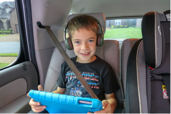 road trip essentials - Buddyphones Timmy with iPad