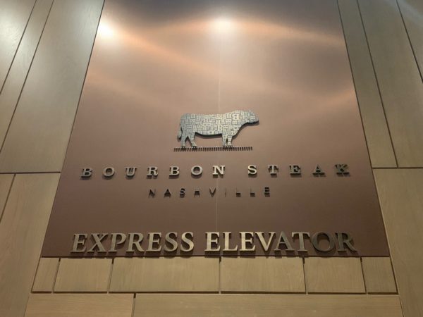 Bourbon Steak Nashville JW Marriott Lee and Anna anniversary express elevator