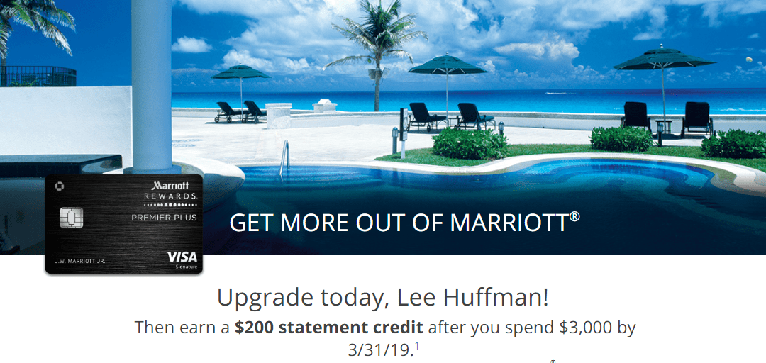 Chase Marriott upgrade offer 2019-02 requirements