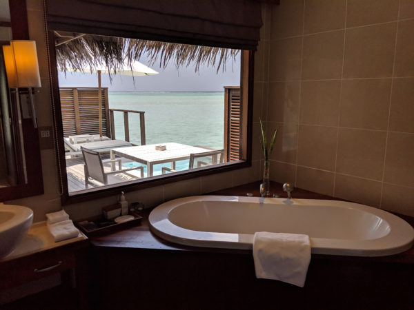 Conrad Maldives Review Superior Water Villa bathtub