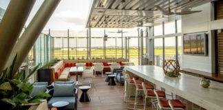 Delta Sky Club Austin now open. Craft Brews & Covered Outdoor Patio! Delta Sky Club Austin outdoor covered patio Sky Deck