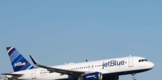 JetBlue taking off george-santry-nb21jb-a320-barcode
