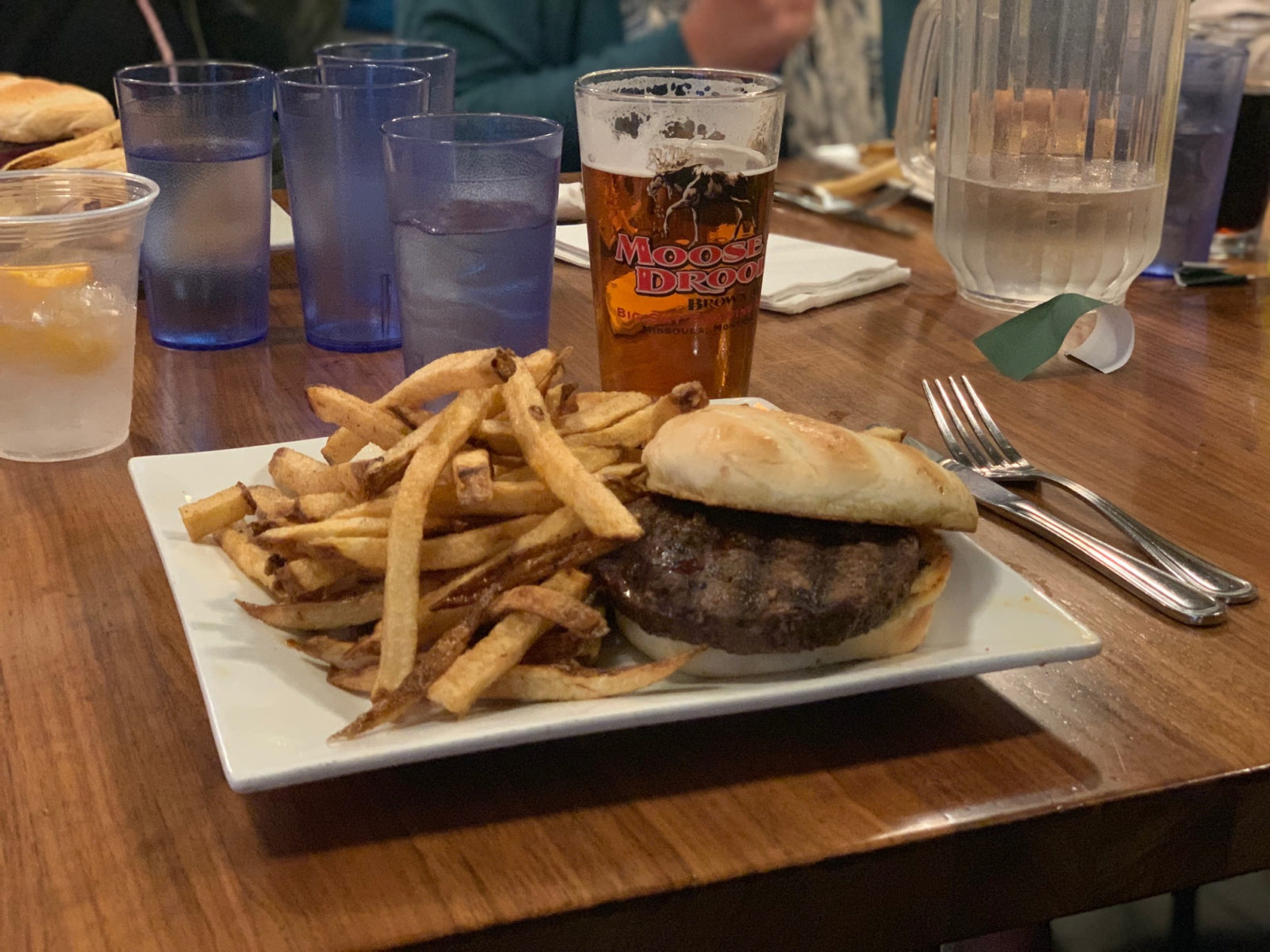 West Yellowstone food tour The Slippery Otter Pub elk burger
