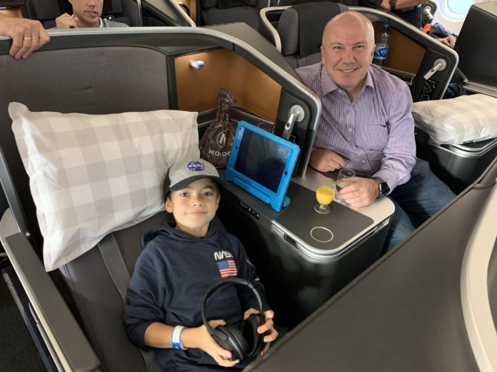 Business Class flight home from Denmark Lee and Timothy October 2020