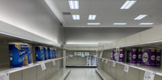 Target toilet paper aisle April 2020
