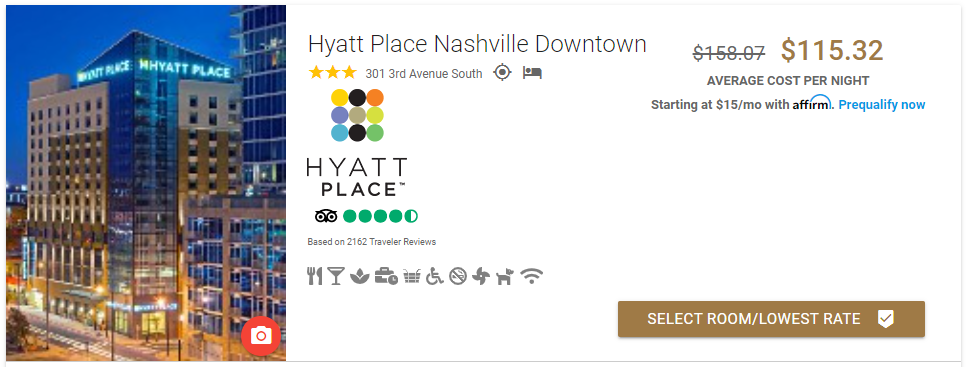 Hyatt Place Nashville Downtown Club1Hotels rate - hotel discounts