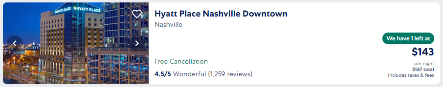 Hyatt Place Nashville Downtown expedia rate - hotel discounts