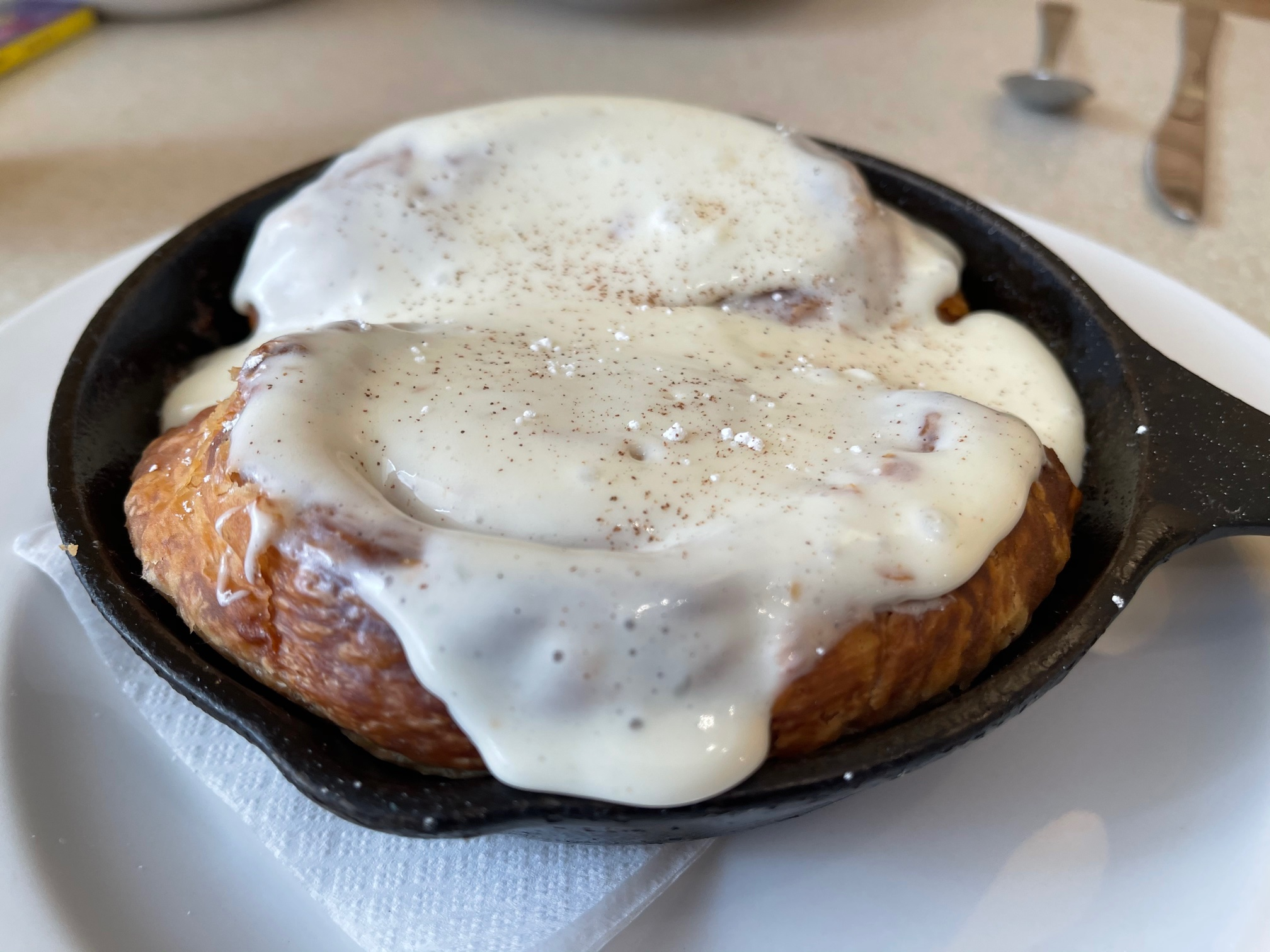 Foodie Tour of Bowling Green. Wild Eggs skillet cinnamon roll