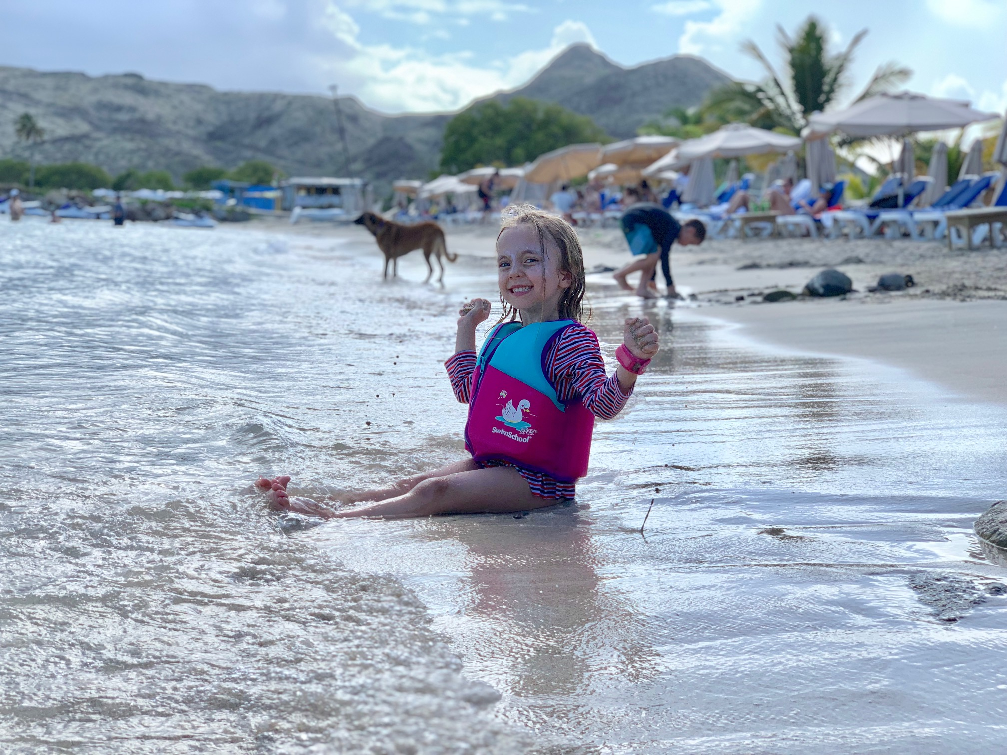 St Kitts beach Scarlett June 2019