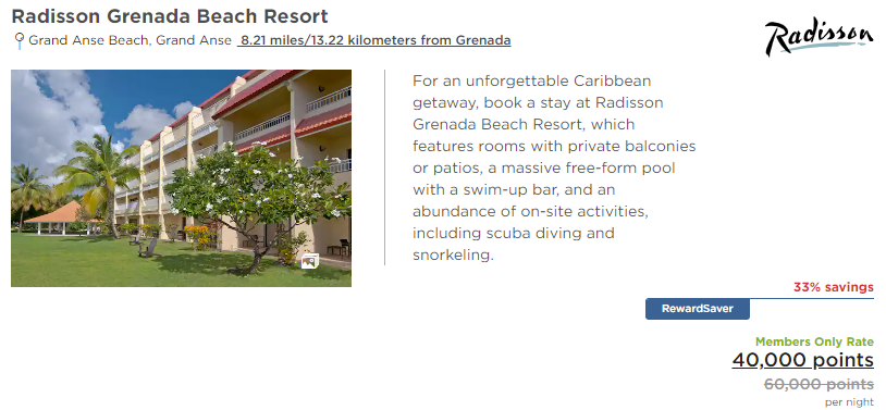 Radisson Grenada Beach Resort RewardSaver August 2022