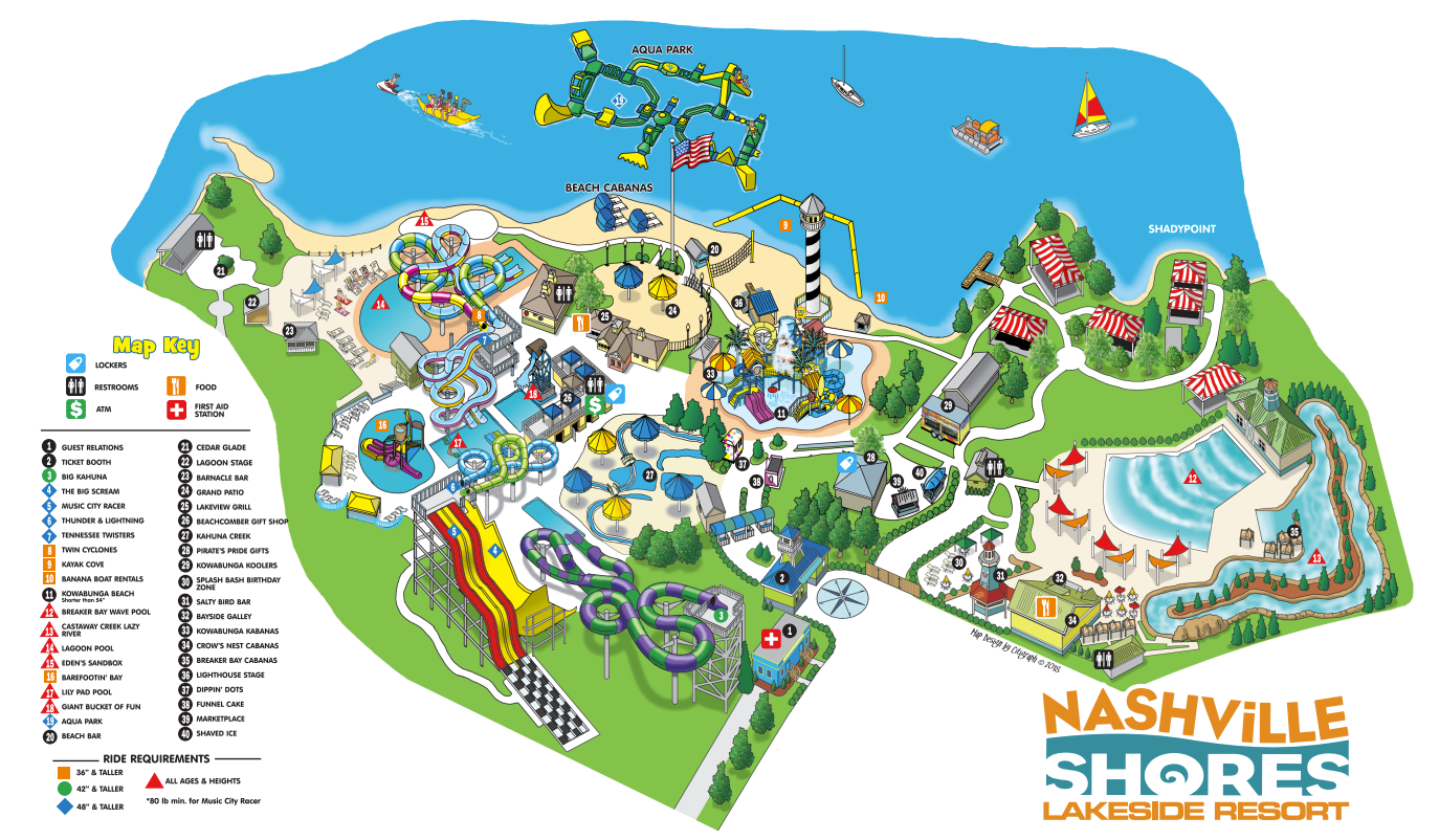 Nashville Shores Lakeside Resort map