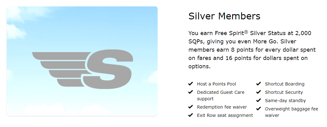 Spirit Airlines status match offer 2023 - Free Spirit Silver elite status