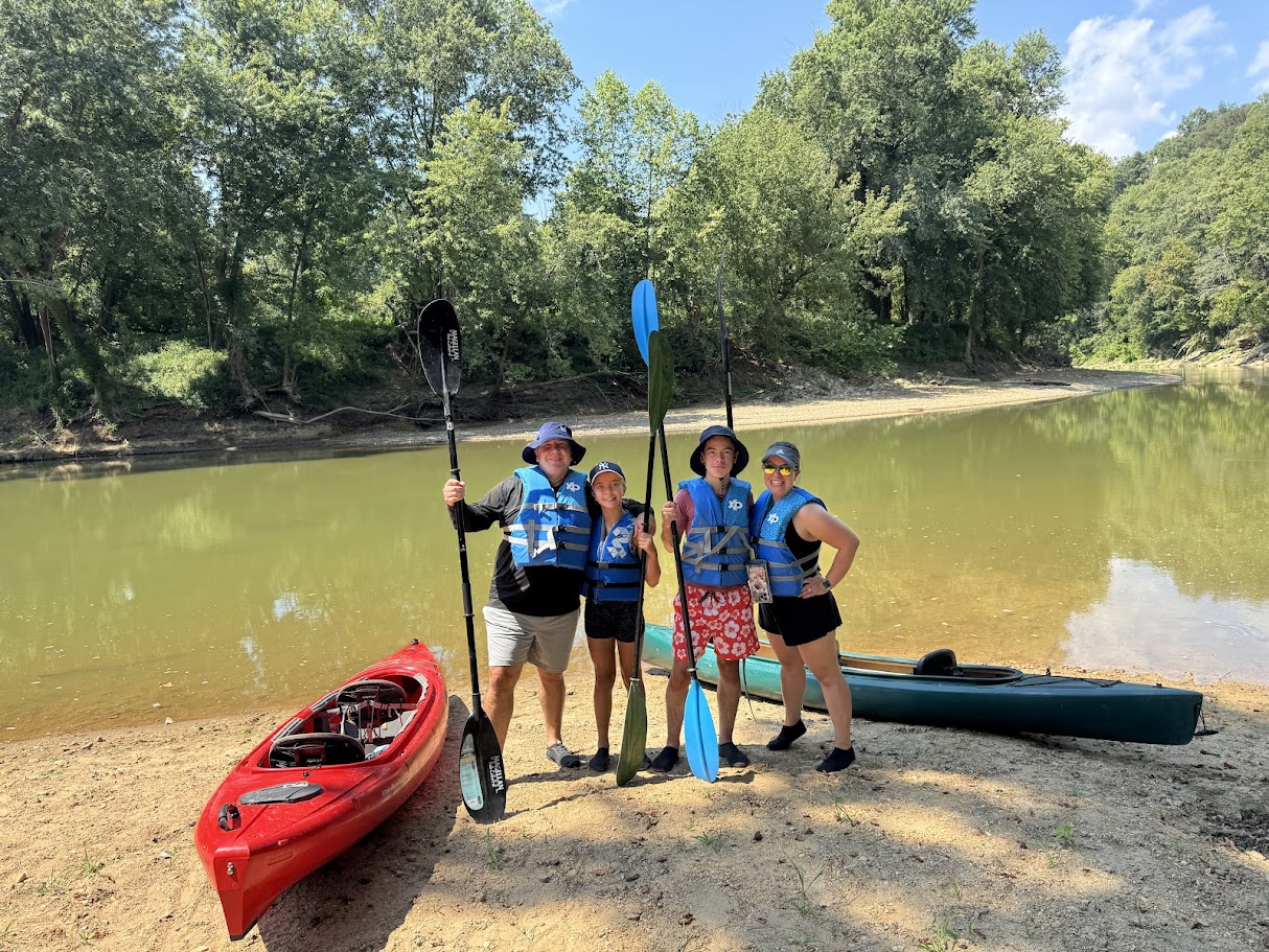 Huffman family kayaking with Lynn Camp Launch