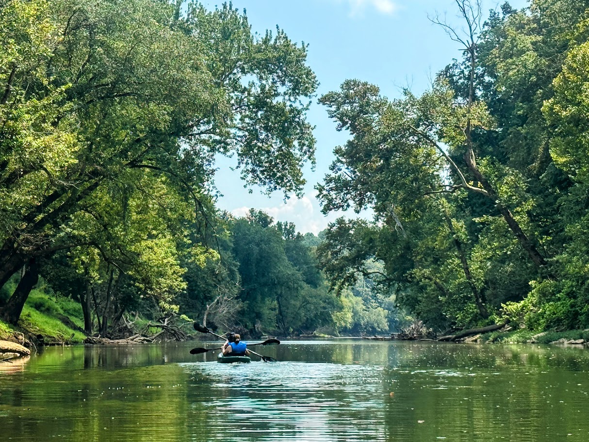 Kayaking along the Green River in Kentucky.