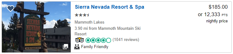 Sierra Nevada Resort and Spa 4th of July Chase Ultimate Reward points