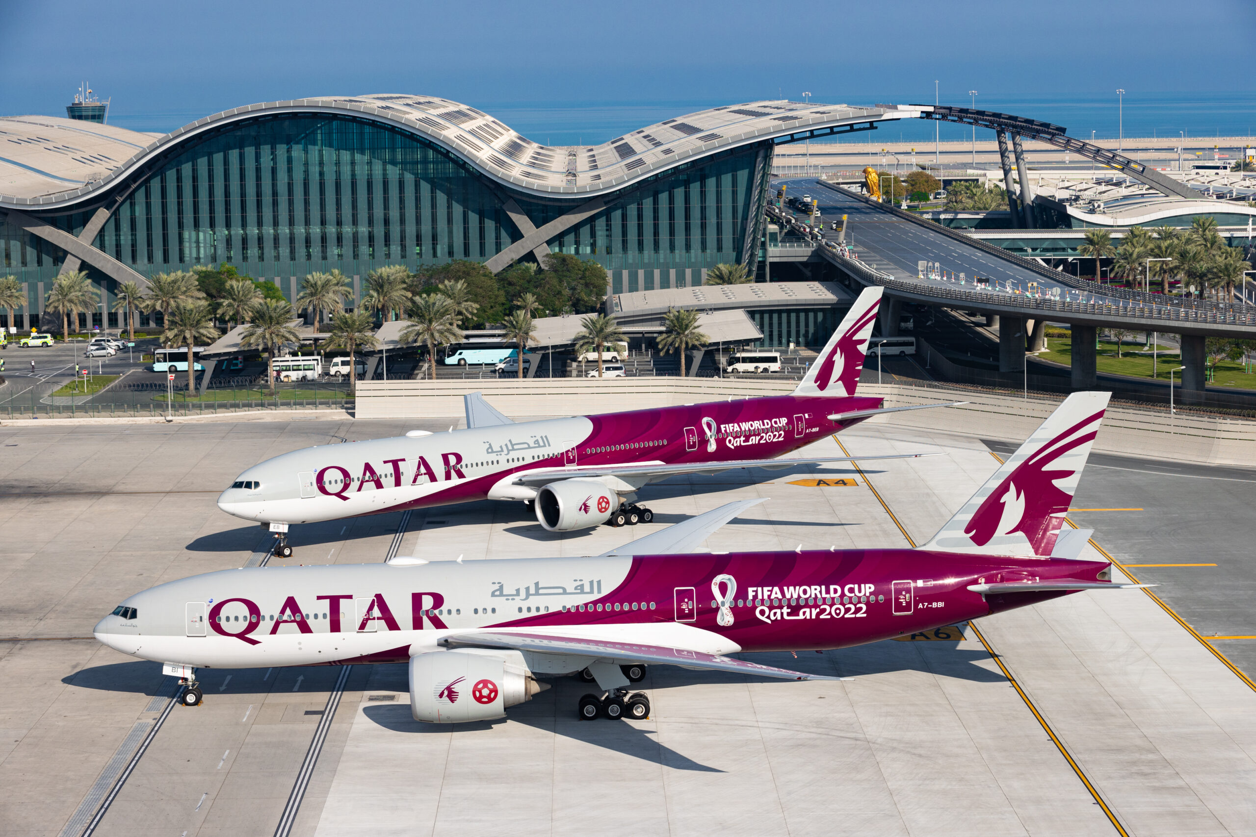 Qatar Airways credit card -- FIFA World Cup 2022 airplane design